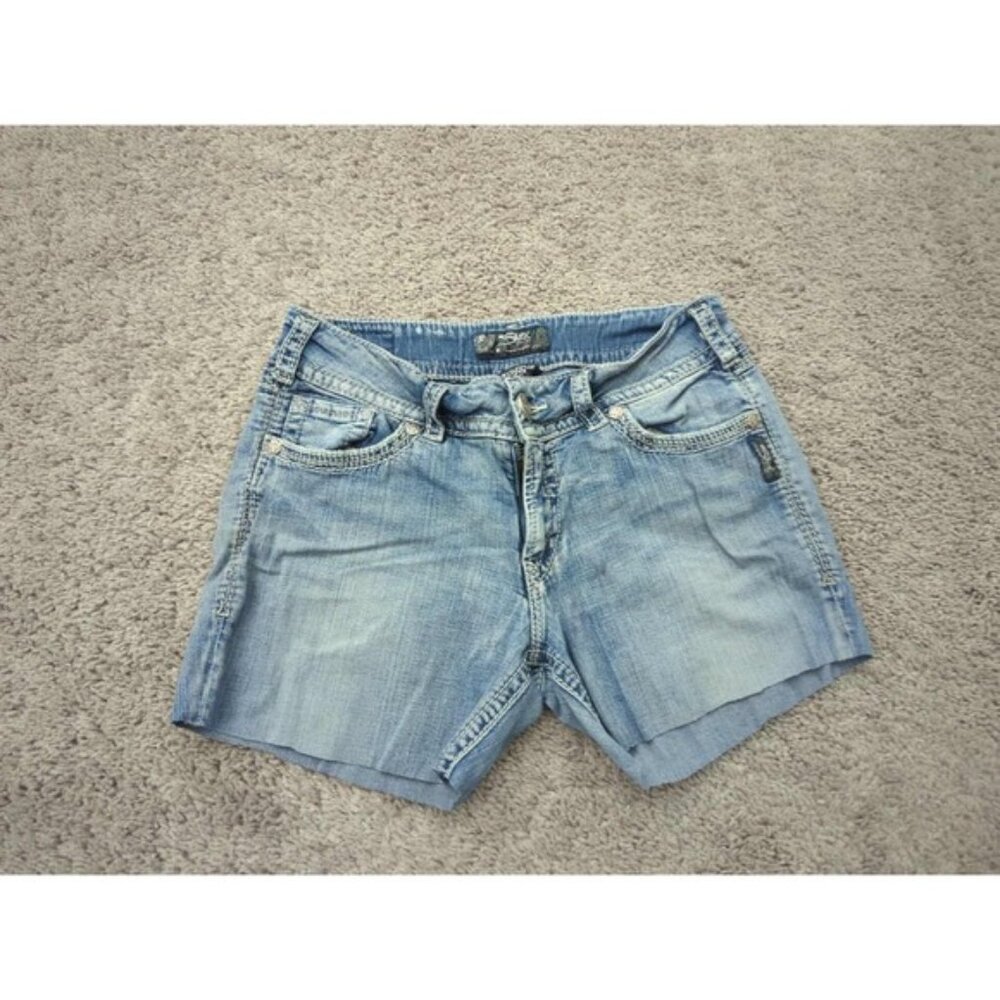 Silver Jeans Shorts Womens 29 Blue Inseam: 4" Low Rise Suki Surplus Cutoff